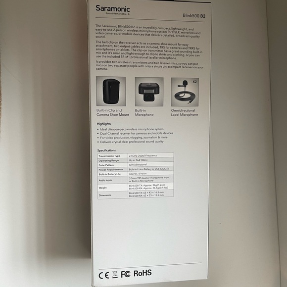 Saramonic Ultracompact Wireless Clip on Mic System - Picture 3 of 6